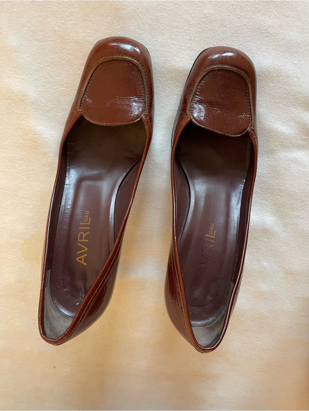 Avril Gau size 37 1/2 or 7  Brown Leather Square-Toe Loafers - Women